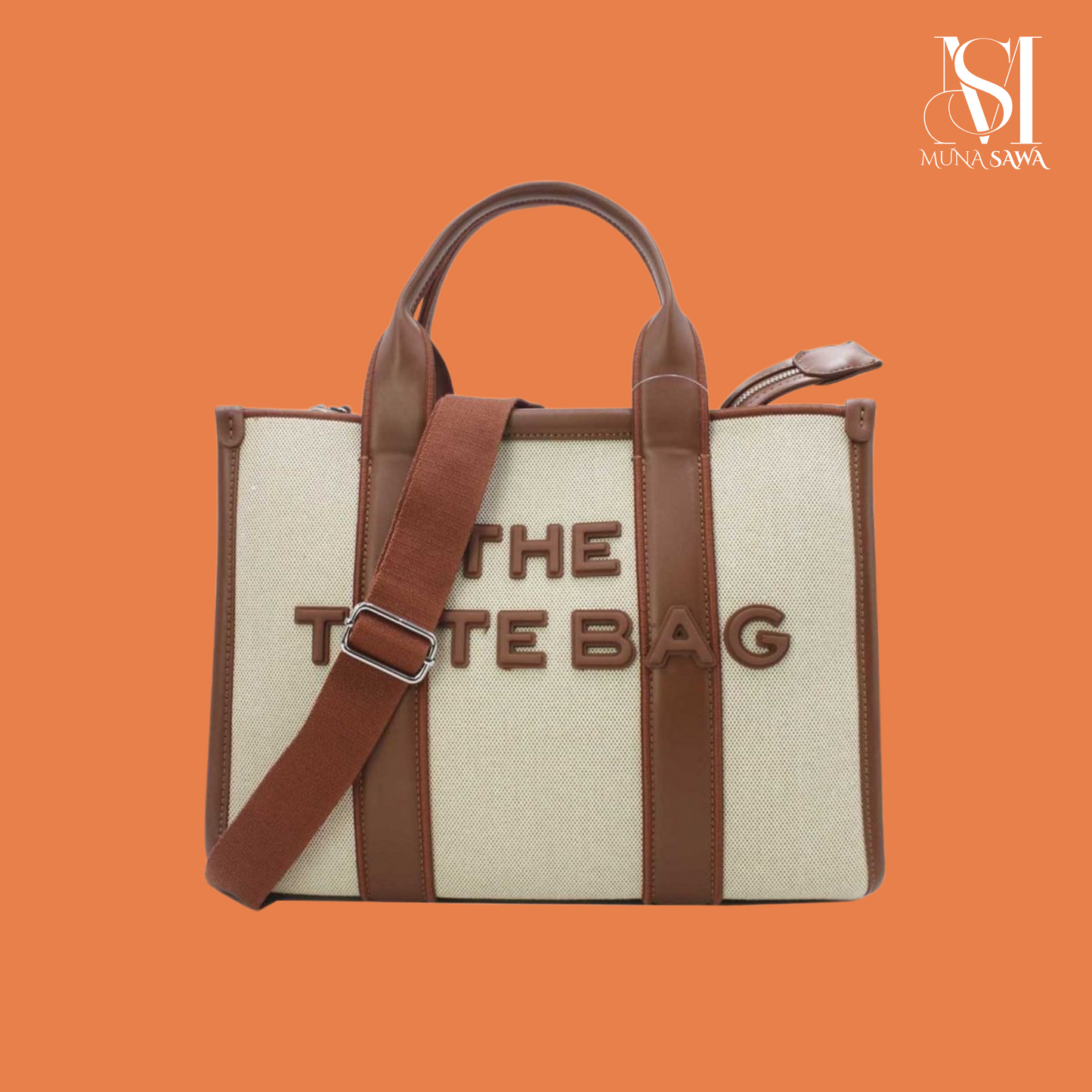 Sac Fourre-Tout En Tissu Meilleure Vente 23B-5855-Apricot/Brown